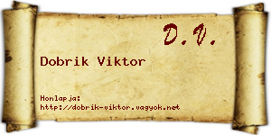 Dobrik Viktor névjegykártya